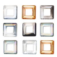 Square Crystal Beads, plated, DIY 