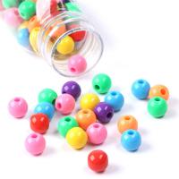 Solid Color Acrylic Beads, Round, injection moulding, DIY 10mm 
