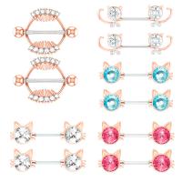Edelstahl Brustpiercing Ring, mit Strass, Modeschmuck & unisex & verschiedene Stile für Wahl, keine, verkauft von Paar