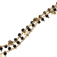 Brass Ball Chain, with Crystal, plated & DIY, metallic color plated, 3*3mm 
