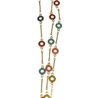 Brass Beading Chains, with enamel, plated & DIY, metallic color plated, 11*6mm 