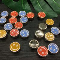 ABS Plastic Beads, Flat Round, stoving varnish, with smiley face & DIY Approx 3mm, Approx 