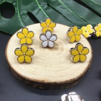 ABS Plastic Beads, Flower, stoving varnish, DIY, yellow Approx 9mm, Approx 