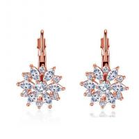 Zinc Alloy Leverback Earring, plated, fashion jewelry & micro pave cubic zirconia Inner Approx 13mm 
