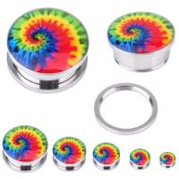 Stainless Steel Piercing Tunnel, fashion jewelry & Unisex multi-colored 