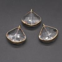 Crystal Brass Pendants, with Brass, Triangle, plated, DIY, Crystal Clear, 31*20*13mm Approx 1mm 