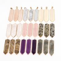 Gemstone Brass Pendants, Agate, with Brass, Arrow, plated & DIY & faceted 57*15*7mm Approx 6mm 