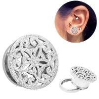 Fashion Piercing Tunnel, Stainless Steel, plated, Unisex & hollow & frosted 