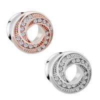 Fashion Piercing Tunnel, Stainless Steel, plated, Unisex & with rhinestone 