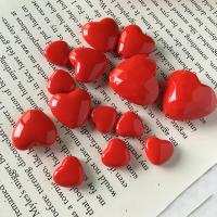 Solid Color Resin Beads, Heart, stoving varnish, DIY 
