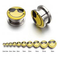 Stainless Steel Piercing Tunnel, fashion jewelry & Unisex yellow 