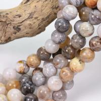 Natürlichen Bambus Achat Perlen, rund, poliert, DIY & verschiedene Größen vorhanden, verkauft von Strang