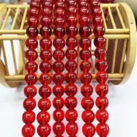 Round Crystal Beads, polished, DIY bright red 