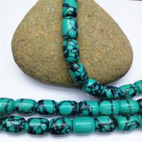 Perles en Turquoise naturelle, tambour, poli, DIY & normes différentes pour le choix, vert, Vendu par brin