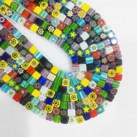 Millefiori Slice Lampwork Beads, Millefiori Lampwork, Square, DIY multi-colored 