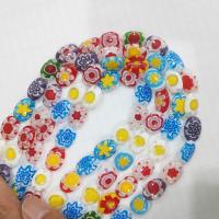 Millefiori Slice Lampwork Beads, Millefiori Lampwork, Ellipse, DIY, multi-colored, 10*14mm 