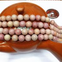 Grain Stone Beads, Round, polished, DIY fuchsia 