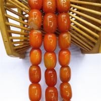 Original Farbe Achat Perlen, Trommel, poliert, DIY, rote Orange, 13x18mm, ca. 22PCs/Strang, verkauft von Strang