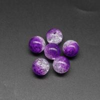 Ice Flake Acrylic Beads, Round, DIY, purple, 12mm Approx 2mm 