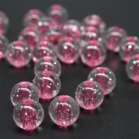 Zweifarbige Acryl Perlen, rund, DIY, Rosa, 10mm, Bohrung:ca. 2mm, 500G/Tasche, verkauft von Tasche