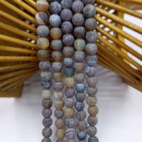 Perles agates effloresces naturelles , agate effleurant, Rond, poli, DIY & normes différentes pour le choix, couleur de café, Vendu par brin