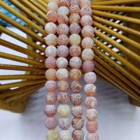 Perles agates effloresces naturelles , agate effleurant, Rond, poli, DIY & normes différentes pour le choix, rouge, Vendu par brin