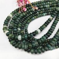Perles en pierre d'agate mousse naturelle, abaque, poli, DIY & normes différentes pour le choix, bleu, Vendu par brin