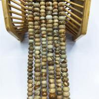 Picture Jasper Beads, Abacus, polished, DIY blue 