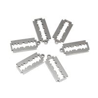 Stainless Steel Pendants, Razor Blade, plated, DIY, silver color, 17*7*1mm 
