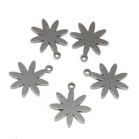Stainless Steel Pendants, Flower, plated, DIY, silver color, 15*17*1mm 