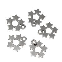 Stainless Steel Star Pendant, plated, DIY, silver color, 11*11*1mm 