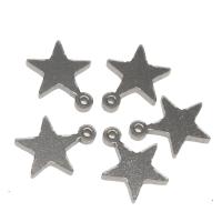 Stainless Steel Star Pendant, plated, DIY, silver color, 11*9*1mm 