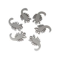 Stainless Steel Pendants, Scorpion, plated, DIY, silver color, 11*7*1mm 