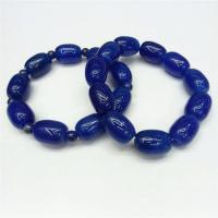 Agate Bracelets, Blue Agate, polished, Unisex blue Approx 7.5 Inch 