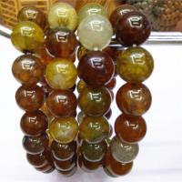 Dragon Veins Agate Bracelets, Round, polished, Unisex tan Approx 7.5 Inch 