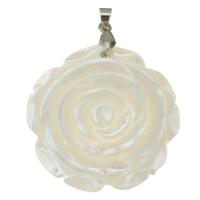 White Shell Pendants, Rose, plated, fashion jewelry & DIY & for woman, white Approx 4mm 