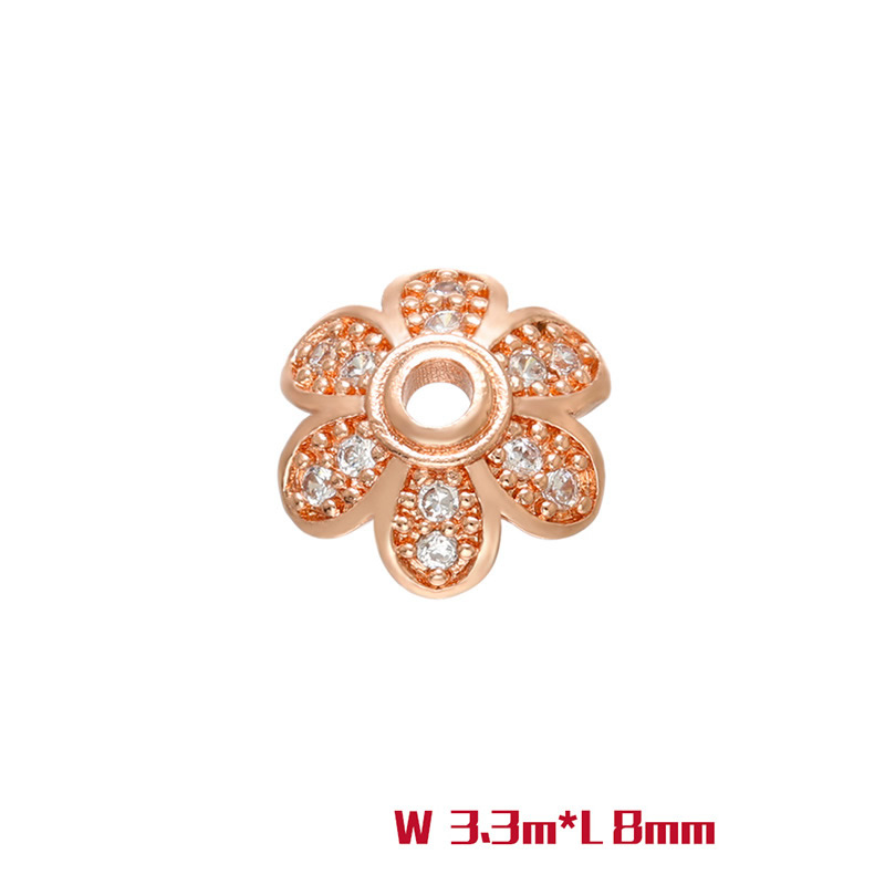 Brass Bead Cap, Flower, plated, different size for choice & micro pave cubic zirconia, more colors for choice, Sold By PC