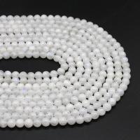 Natural Moonstone Beads, Night-Light Stone, Round, polished, DIY white 