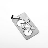 Stainless Steel Pendants, Rectangle, plated, DIY, silver color, 20*35mm 