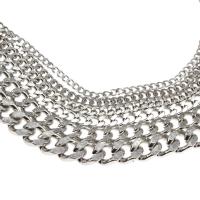 Stainless Steel Curb Chain, plated, DIY silver color 