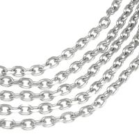 Stainless Steel Oval Chain, plated, DIY, silver color, 9*6*3mm 
