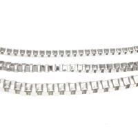 Stainless Steel Box Chain, plated, DIY silver color 