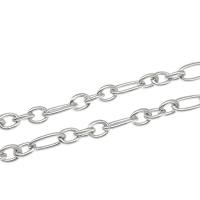 Stainless Steel Figaro Chain, plated, DIY, silver color, 13*7*1mm 