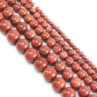 Goldstone Beads, Round, handmade, DIY dark red Inch 
