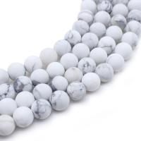 Howlite Beads, Round, DIY & frosted, white 