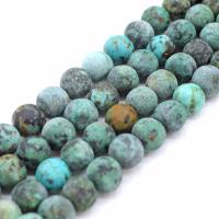 Natural African Turquoise Beads, Round, DIY & frosted, blue 