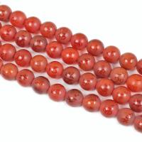 Perles Agates rouges naturelles, agate rouge, Rond, DIY & givré, rouge, 8mm Vendu par brin
