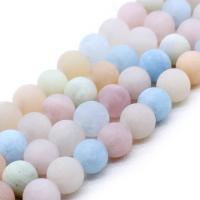 Morganit Perlen, rund, DIY & verschiedene Größen vorhanden & satiniert, farbenfroh, verkauft von Strang