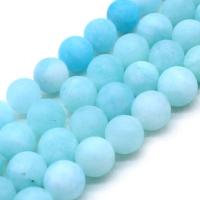 Blue Chalcedony Bead, Round, DIY & frosted, blue, 8mm 