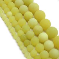 Yellow Chalcedon Perle, rund, DIY & verschiedene Größen vorhanden & satiniert, gelb, verkauft von Strang
